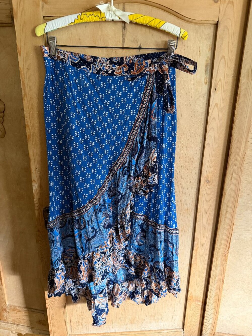 Christian Siriano New York blue boho wrap maxi skirt 💙